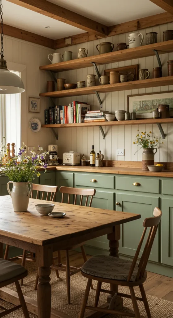 10 Sage Green Kitchen Ideas to Elevate Your Space Sage green kitchen with natural wood accents