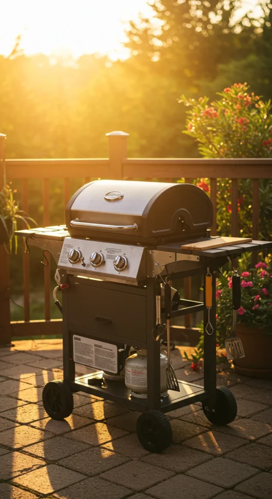 9 Inspiring Backyard Kitchen Ideas You'll Love Small backyard grill cart with storage and wheels
