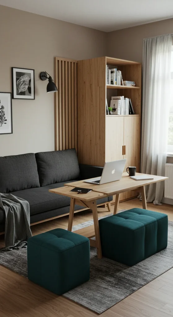 7 Living Room Decor Trends to Try Now Small modern living room designed for multiple uses