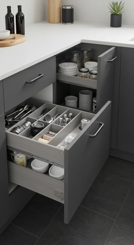 6 Small Kitchen Remodel Ideas to Maximize Space Smart kitchen storage with pull-out drawers and organizers