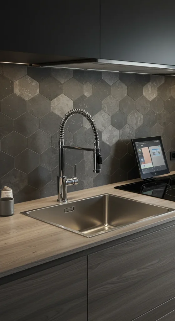 7 Stylish Kitchen Sink Ideas to Transform Your Space Smart sink with touchless faucet in a modern tech-savvy kitchen