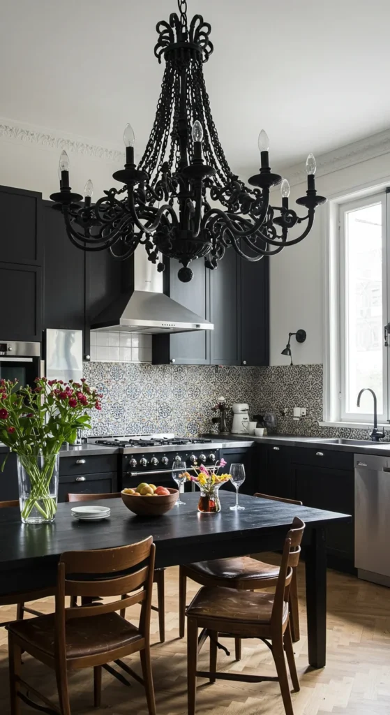 7 Kitchen Lighting Ideas for Style & Practical Use Statement light fixture adds personality to the kitchen space