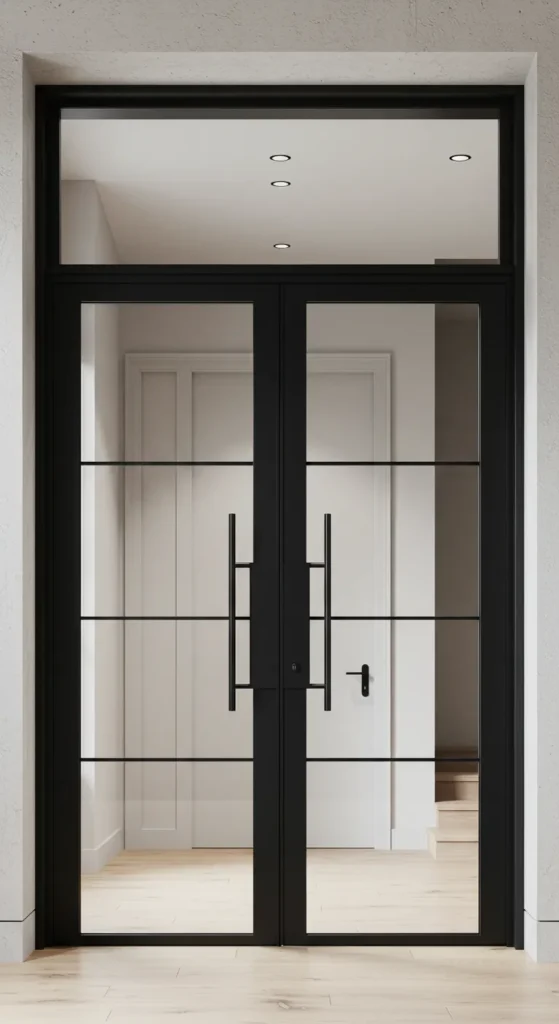 10 Stylish Safety Door Designs for Modern Entrances Steel and Glass Combination Doors