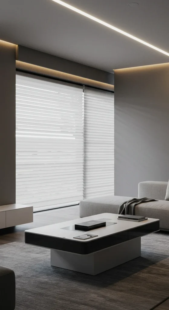 7 Living Room Decor Trends to Try Now Tech-savvy living room with integrated smart devices