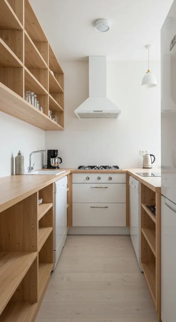 6 Small Kitchen Remodel Ideas to Maximize Space Top-down view of three small kitchen layout designs