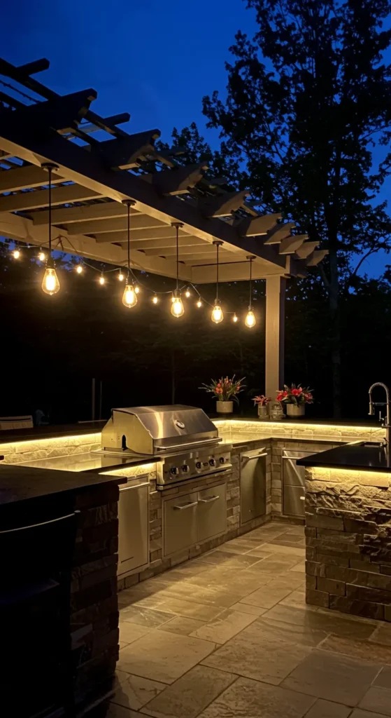 6 Stylish Outdoor Kitchen Ideas for Backyard Fun Utilize Creative Lighting