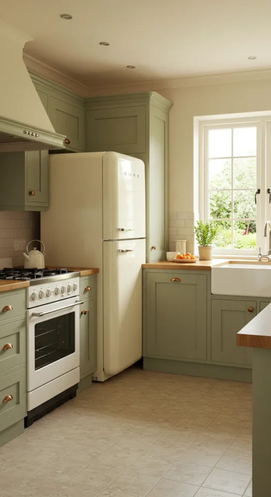 8 Irresistible Moody Kitchen Ideas Vintage-style appliances in a moody farmhouse kitchen