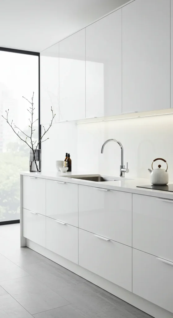 9 Stylish Modern Kitchen Cabinet Designs We Love White minimalist handleless kitchen cabinets with clean lines