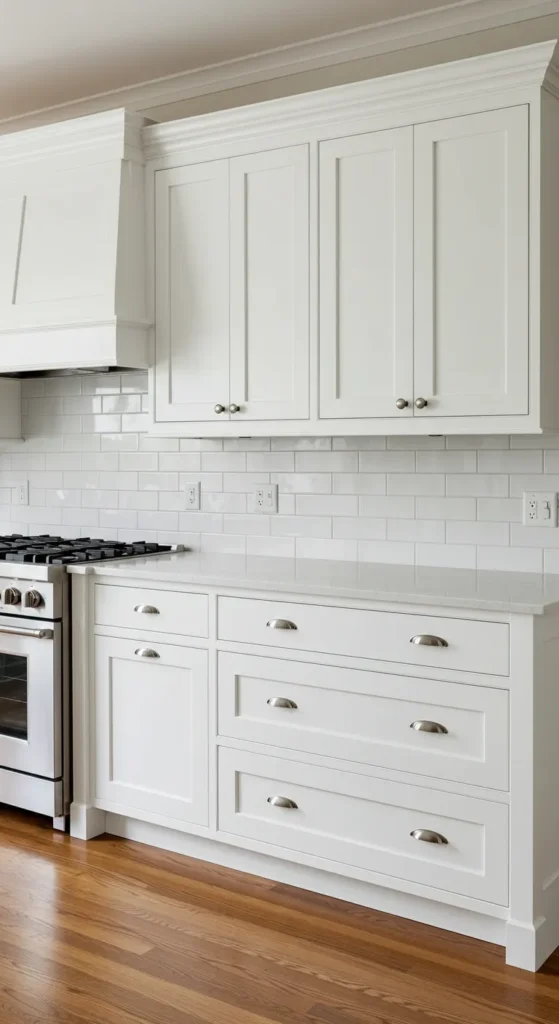 7 Timeless White Kitchen Cabinet Styles to Love White shaker kitchen cabinets with minimalist design