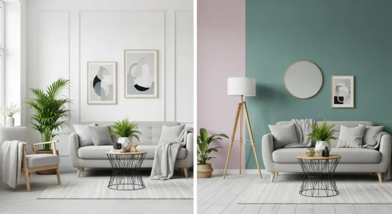 A cozy modern living room featuring a mix of inspiring paint ideas and stylish decor.