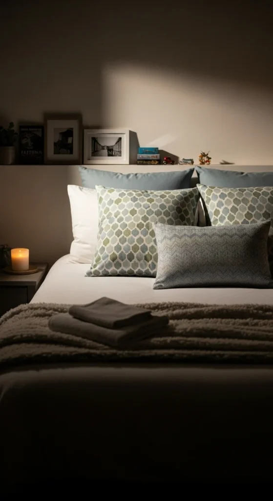 8 Easy Grown Woman Bedroom Renovation Ideas Bed with cozy pillows, candles, and personal touches