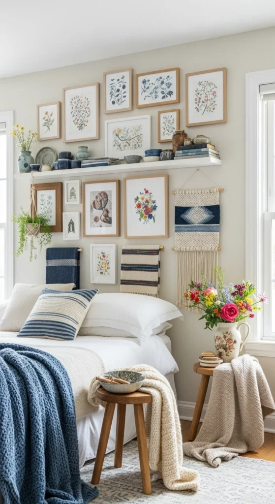 7 Unique Bedroom Design Ideas Bedroom with gallery wall and handmade decorative items