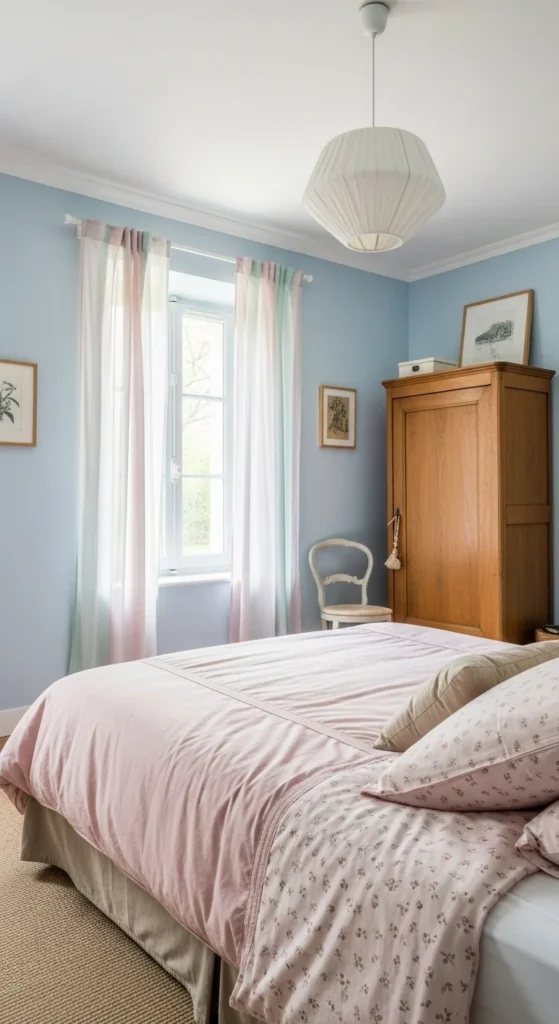 9 French Cottage Bedroom Ideas Bedroom with pastel French cottage color palette