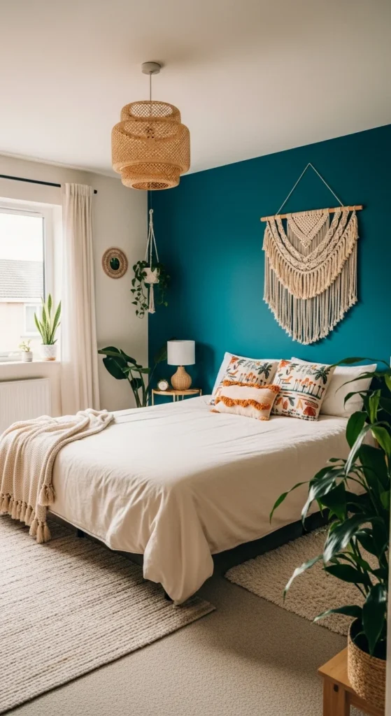 8 Easy Grown Woman Bedroom Renovation Ideas Bedroom with pastel walls and a bold teal accent wall