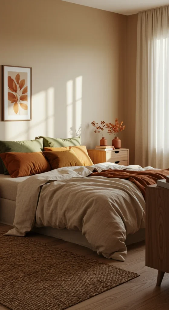 6 Bedroom interior Design Trends to Transform Your Space Bedroom with warm earthy colors and soft cozy ambiance