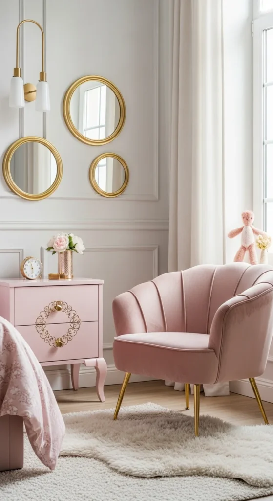 7 Girls Bedroom Ideas in Pink That Keep It Subtle Chic girls’ room with elegant pink furniture accents