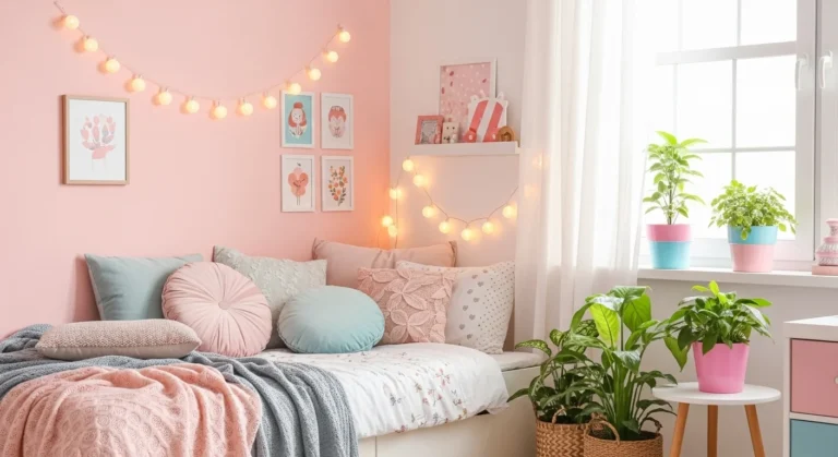 Colorful and cute bedroom makeover with cozy and cheerful vibes