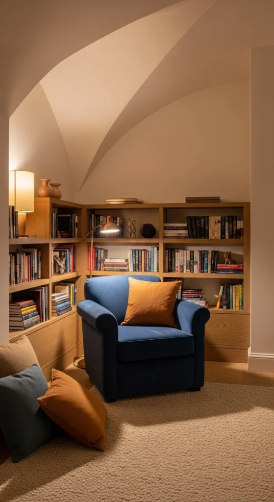 9 Half Vaulted Ceiling Living Room Designs Airy living room with skylights and a white half-vaulted ceiling