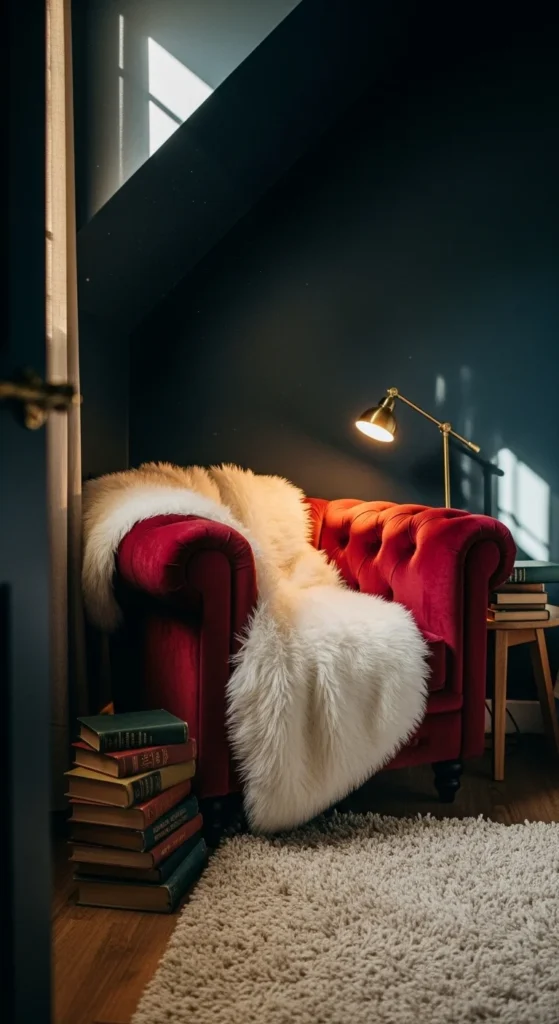 6 Romantic Dark Bedroom Ideas Cozy romantic nook in a dark-toned bedroom corner