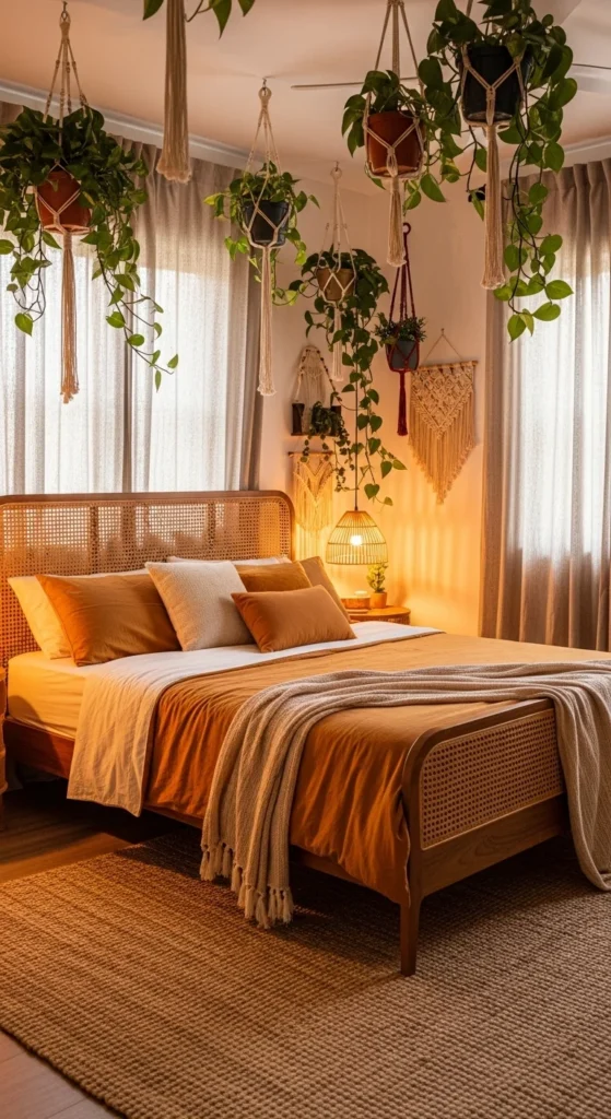 6 Eclectic Bedroom Design Ideas Eclectic bedroom with wood accents and lush plants