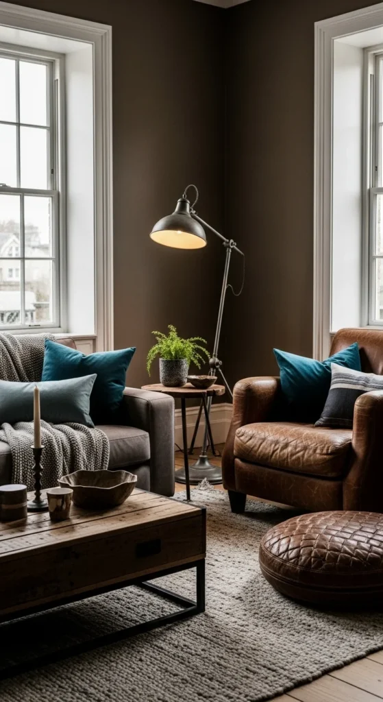 7 Eclectic Living Room Ideas to Elevate Your Home Decor Eclectic room mixing velvet, wool, leather, and wood textures