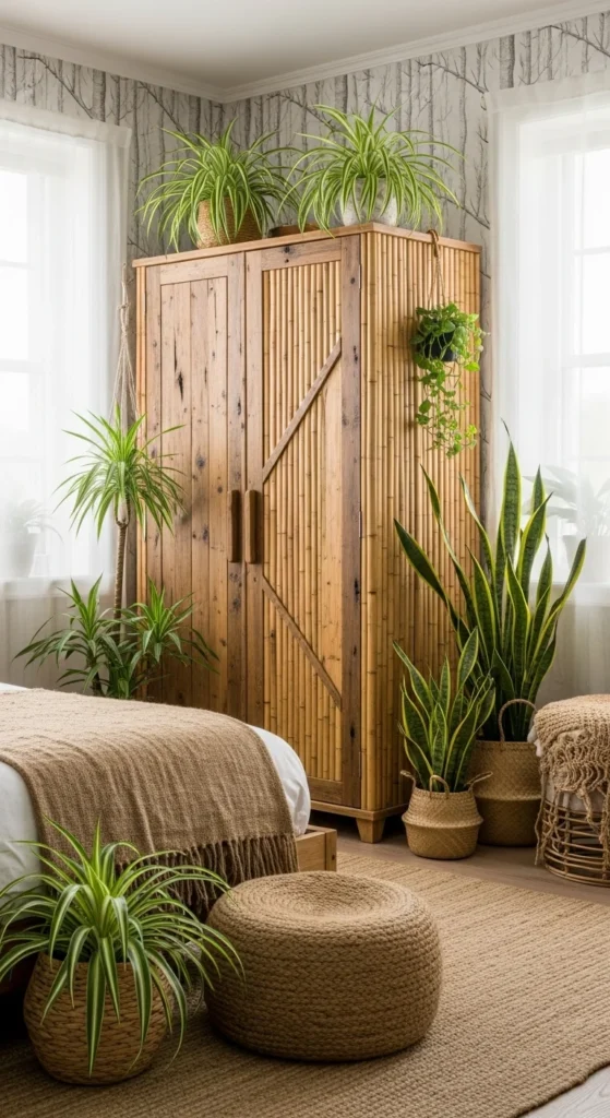 10 Stylish Bedroom Cupboards with Modern Appeal Eco-friendly cupboard made from reclaimed wood and bamboo