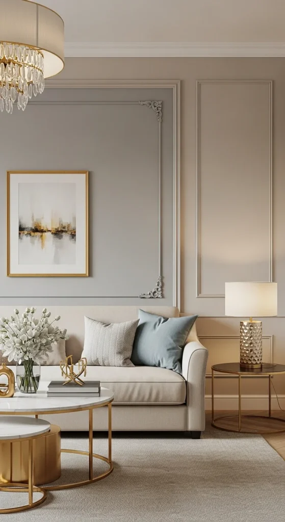 6 Elegant Living Room Ideas Elegant living room with warm beige and soft accent colors