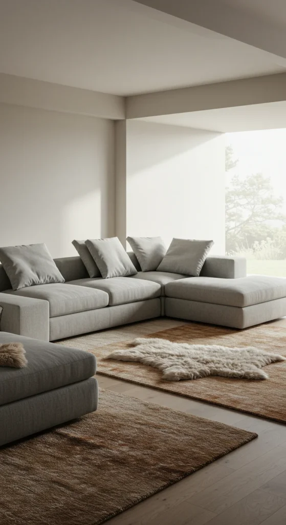 7 Living Room Sofa Ideas That Transform Your Space Flexible modular L-shaped gray sofa in a cozy living room