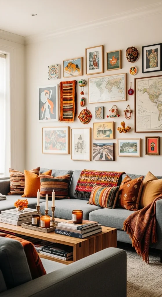 Top 7 Ideas for Living Room Interior Design Gallery wall and personal decor in a cozy, personalized living room