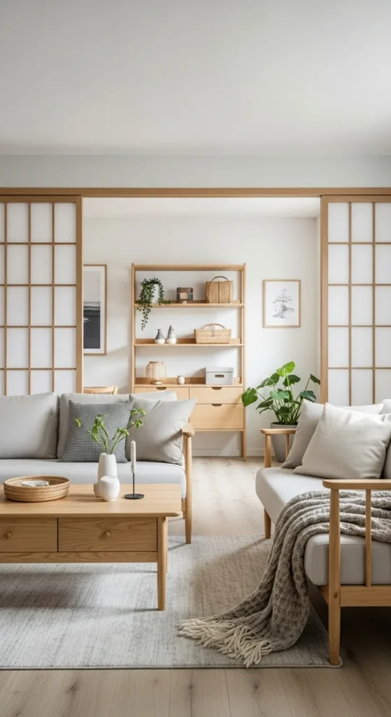 6 Japandi Living Room Ideas For Your New House Japandi living room blending Japanese and Scandinavian styles