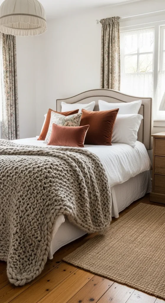 9 French Cottage Bedroom Ideas Layered textures in a cozy French cottage bedroom