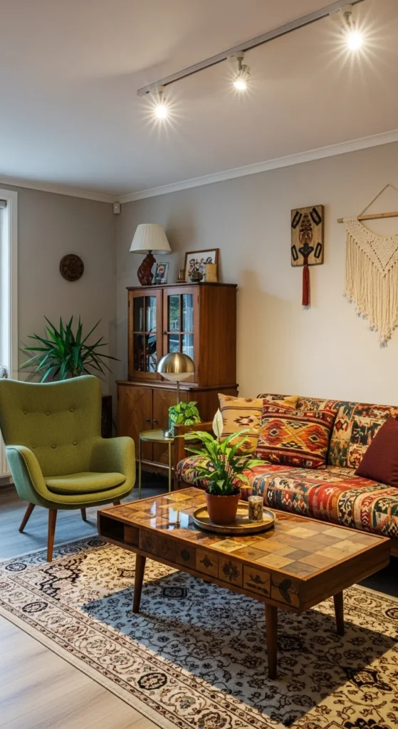 7 Eclectic Living Room Ideas to Elevate Your Home Decor Living room mixing vintage furniture with modern decor
