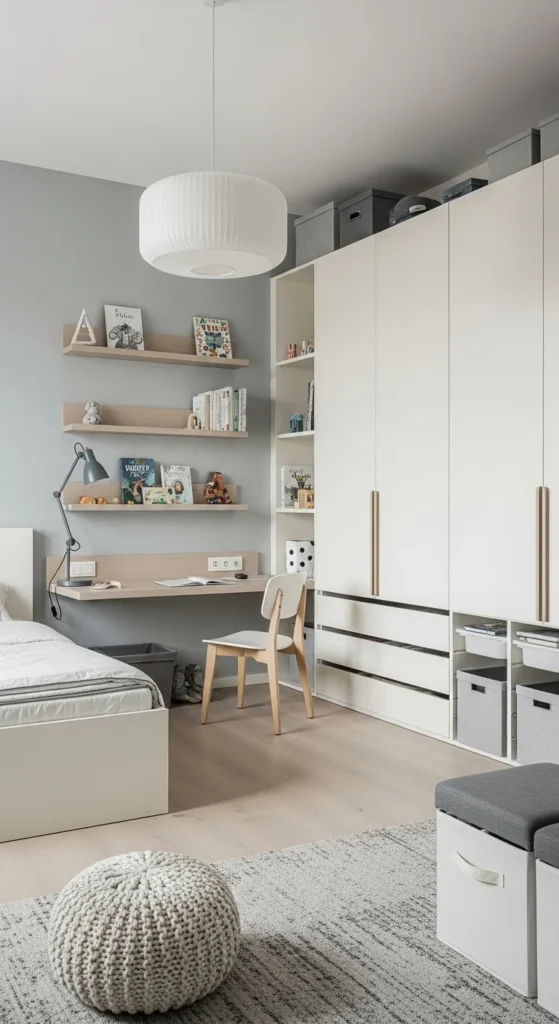 5 Practical Boys Bedroom Ideas to Inspire You Minimalist boys' bedroom with clean lines and smart storage