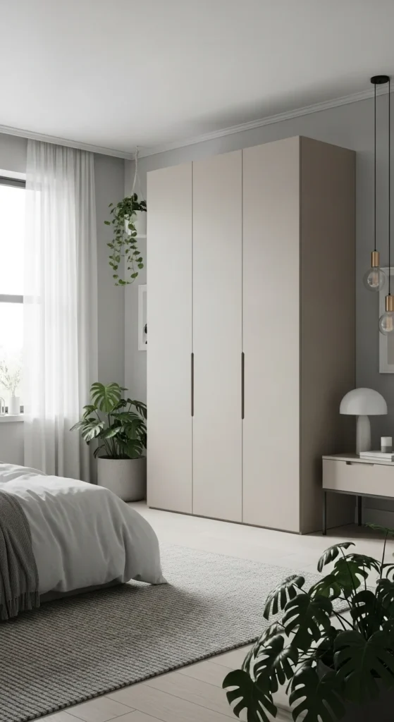 10 Stylish Bedroom Cupboards with Modern Appeal Minimalist cupboard with handleless doors in beige