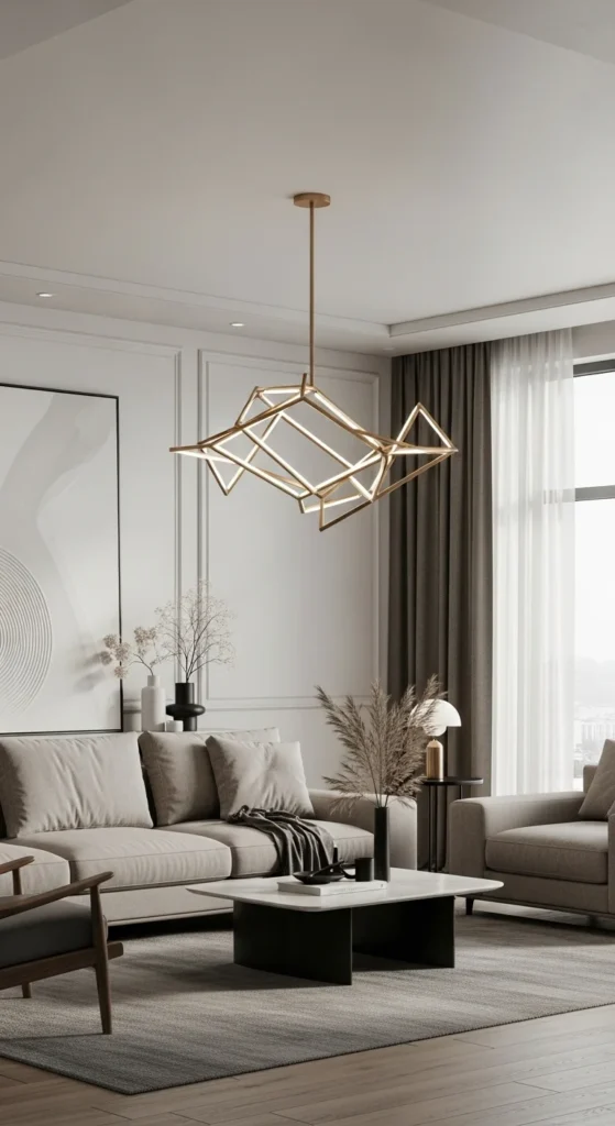 Minimalist living room with elegant, curated decor