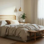Modern bedroom combining top 2025 design trends in one cozy space