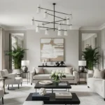 Modern elegant living room by Orange Tree with soft tones and style