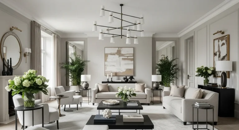 Modern elegant living room by Orange Tree with soft tones and style
