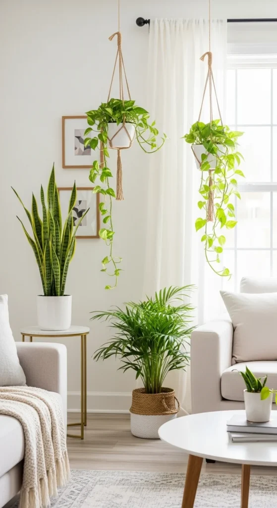 6 Contemporary Living Room Ideas To Modernize Your Home Modern living room decorated with green indoor plants