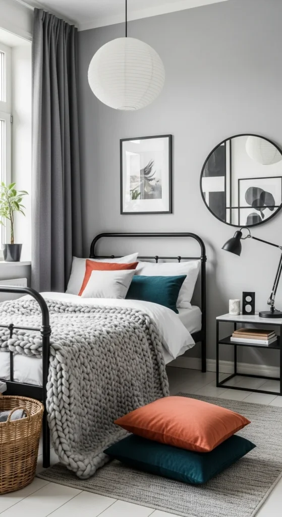6 Awesome Bedroom Wall Colors for Tiny Rooms Chic small bedroom with dusty rose walls and elegant accents