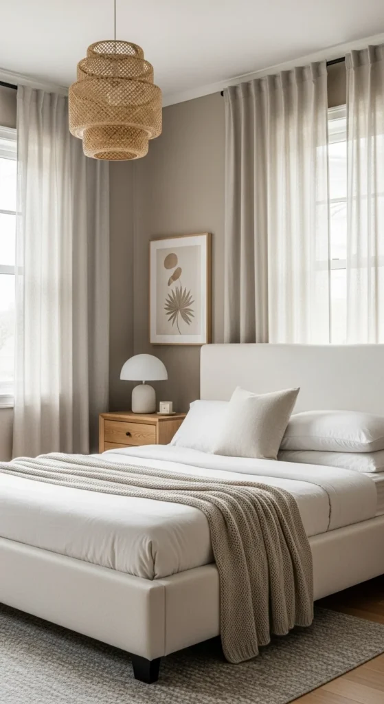 7 Classy Bedroom Ideas for Effortless Elegance Neutral-toned bedroom with beige walls and minimal decor