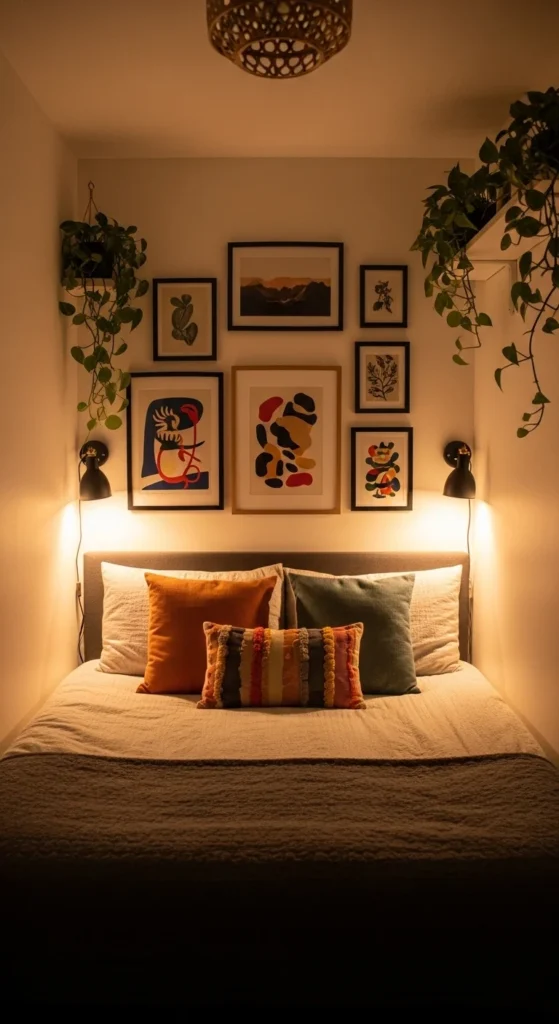 8 Stylish Small Bedroom Ideas Personalized small bedroom with gallery wall and cozy decor