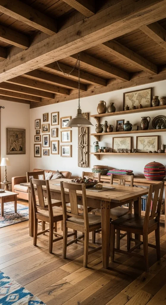 8 Rustic Living Room Ideas That You'll Love Rustic living room with personal decor and family photos
