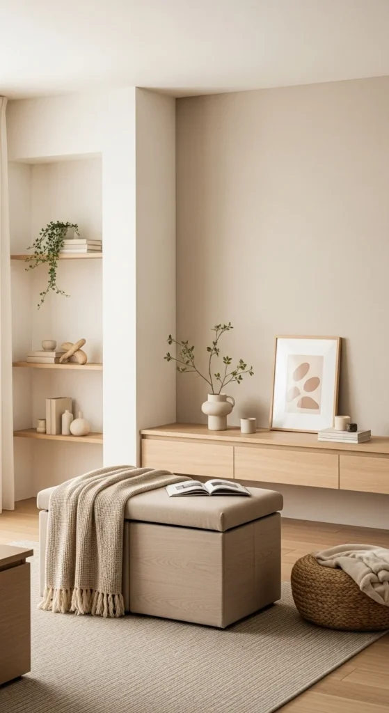 6 Japandi Living Room Ideas For Your New House Simple Japandi living room with functional minimalist furniture