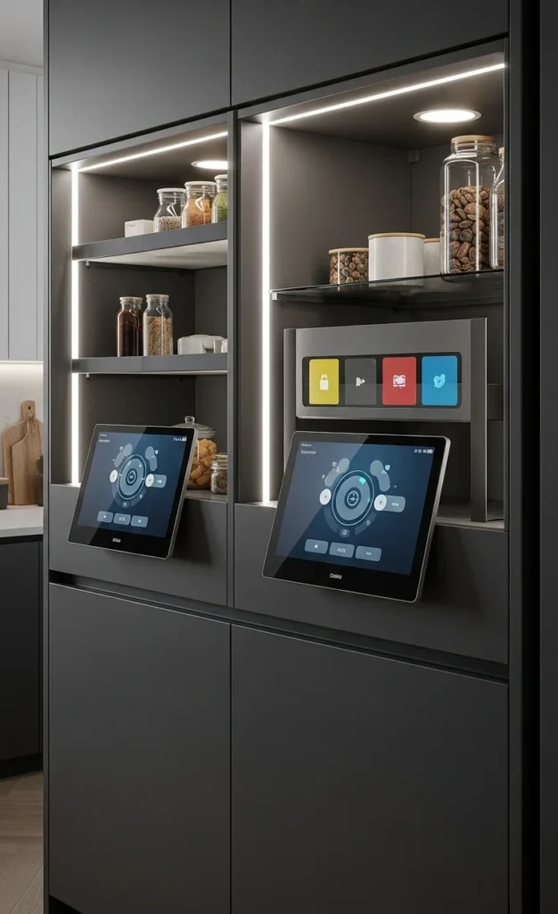 10 Stylish Bedroom Cupboards with Modern Appeal Smart tech cupboard with LED lights and touchscreen features
