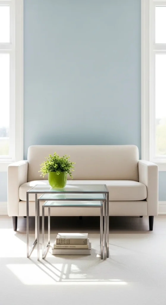 6 Living Room Table Ideas to Elevate Comfort & Functionality Space-saving nesting tables in a sleek modern living room