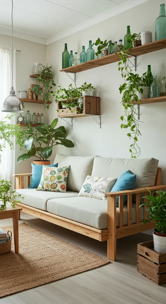 7 Living Room Sofa Ideas That Transform Your Space Sustainable white cotton sofa in a plant-filled living room