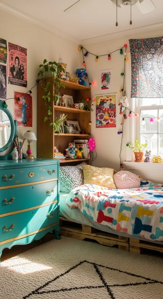 7 Affordable Teen Bedroom Decor Ideas Teen room with upcycled furniture and creative storage