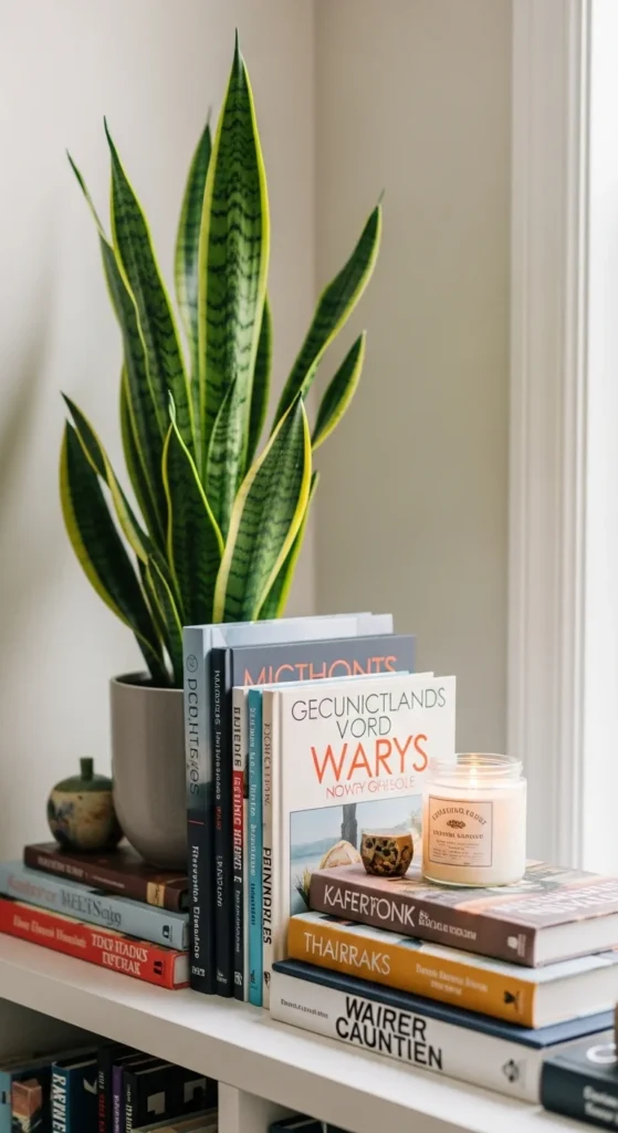 10 Creative Living Room Shelf Decorating Ideas You’ll Love Travel-themed shelf decor with souvenirs and framed photos