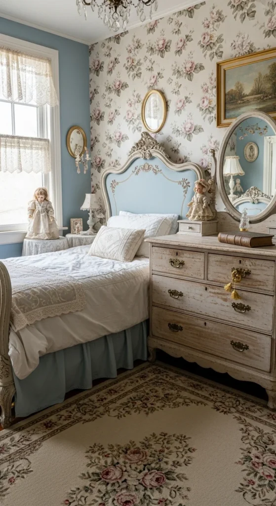 7 Bedroom Makeovers For The Room Of Your Dreams Vintage bedroom with antique furniture and floral decor